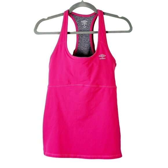 Umbro Racerback Tank Pink Size Medium Built In Bra Thick Fabric Athletic Gym - Picture 6 of 11